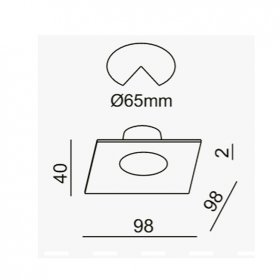 Empotrable cuadrado blanco mate 7W 60º 98x98mm 4000K