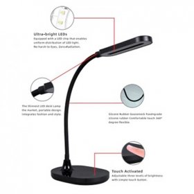Lámpara Flexo LED Orientable Touch 6,5W con CCT Negro