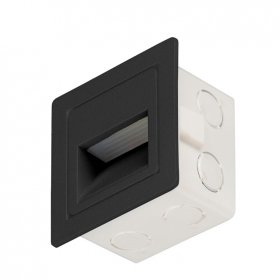 Baliza empotrable de pared 3W 3000K cuadrado negro