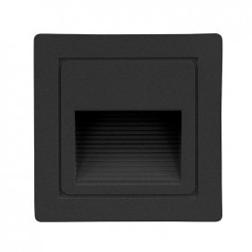 Baliza empotrable de pared 3W 3000K cuadrado negro