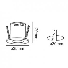 Foco mini 1w negro 3000K 220v