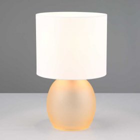 Lámpara mesa cristal ámbar con pantalla para E14 Vela