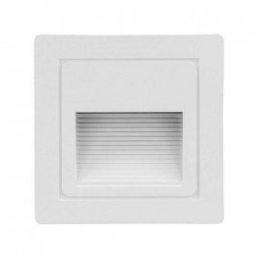 Baliza empotrable de pared 2W 3000K cuadrado blanco