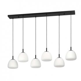 Lámpara colgante BALMES 6xE27 Tulipas cristal opal