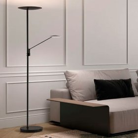 Lámpara de pie Daphne medalla oro mate 33W+8W CCT