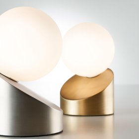 Lámpara de mesa Moon touch níquel mate para 1 G9 (no incluida)