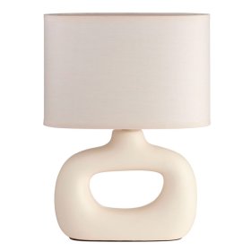Lámpara de mesa Pubol crema para 1 E27 (no incluida)