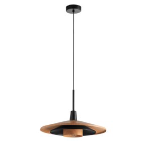 Colgante Level negro y natural 40cm para 1 E27 (no incluida)
