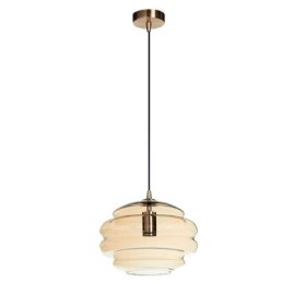 Colgante Mel cristal ambar y oro 30cm para 1 E27 (no incluida)
