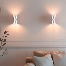 Aplique decorativo en metal blanco y oro mate COAT para 2 GU10 (no incluidas)