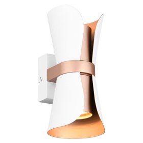 Aplique decorativo en metal blanco y oro mate COAT para 2 GU10 (no incluidas)