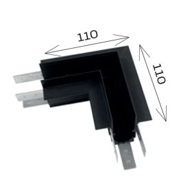 Conexión para empotrar en L 90º negro MAGNETO