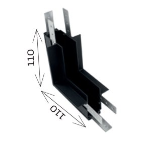 Conexión empotrar en L para pared interna negro MAGNETO