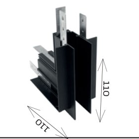 Conexión de empotrar en L para pared externa negro MAGNETO