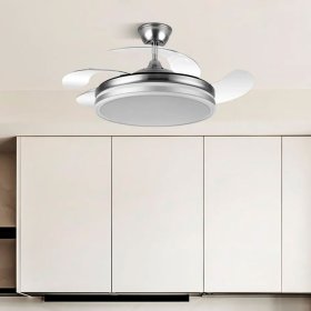 Ventilador de techo 59W Bayomo con Aspas Desplegables Níquel