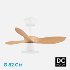 Ventilador de techo motor DC 36W Cúbico Blanco-Haya