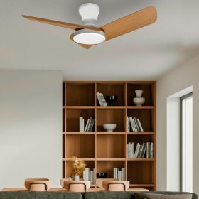 Ventilador 30W Blanco y haya CCT 80cm Sky Maxi