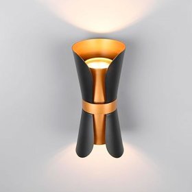 Aplique decorativo en metal negro y oro mate COAT para 2 GU10 (no incluidas)