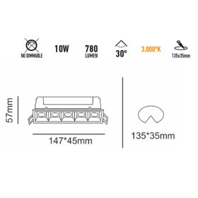 Set bombilla Mini Dicroica x5 10W Blanco Cálido 3000K 94-265V