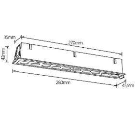 Empotrable rectangular 10 luces 24W 3000K Blanco