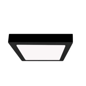 Plafón cuadrado de superficie Negro 18W 21,3x21,3cm Blanco cálido 3000°K