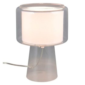 Lámpara de sobremesa cristal transparente, pantalla textil (E14) rocka 