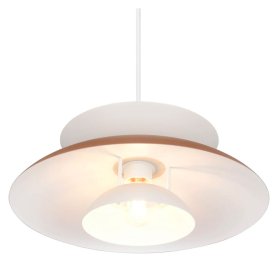 Colgante metal blanco grande para una bombilla E27 Amarila