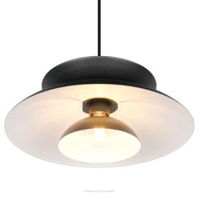 Colgante metal negro grande para una bombilla E27 Amarila