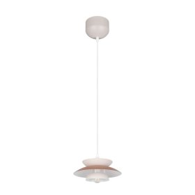 Colgante metal blanco pequeño para una bombilla E14 Amarila