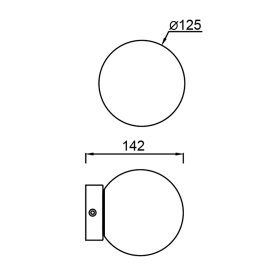 Aplique de pared o techo 6W Globo con base dorada 