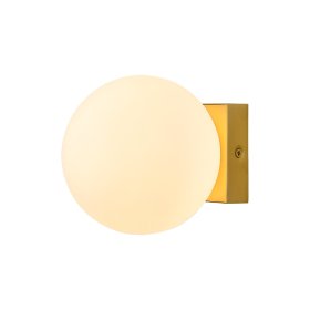 Aplique de pared o techo 6W Globo con base dorada 