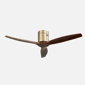 Ventilador de techo cuero roble 3 palas motor DC 132cm Agu 