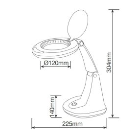 Lámpara mesa con lupa 6W 6500K Blanca