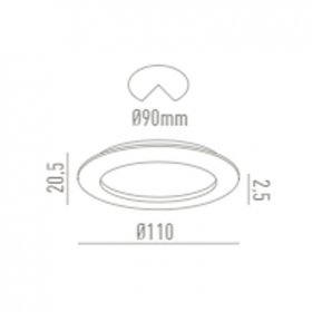 Downlight IP54 9W Blanco 3000K
