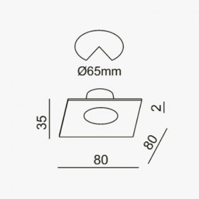 Empotrable cuadrado blanco mate 5W 60º 80x80mm 3000K