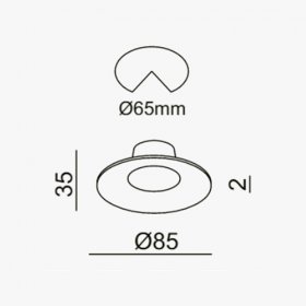 Empotrable redondo blanco mate 5W 60º Ø85mm 3000K