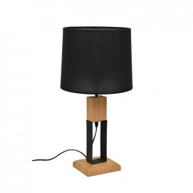 Lámpara de sobremesa madera y negro Haussmann