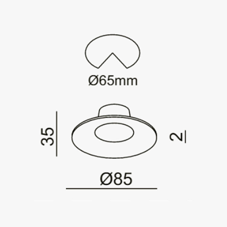 Empotrable redondo blanco mate 5W 60º Ø85mm 3000K