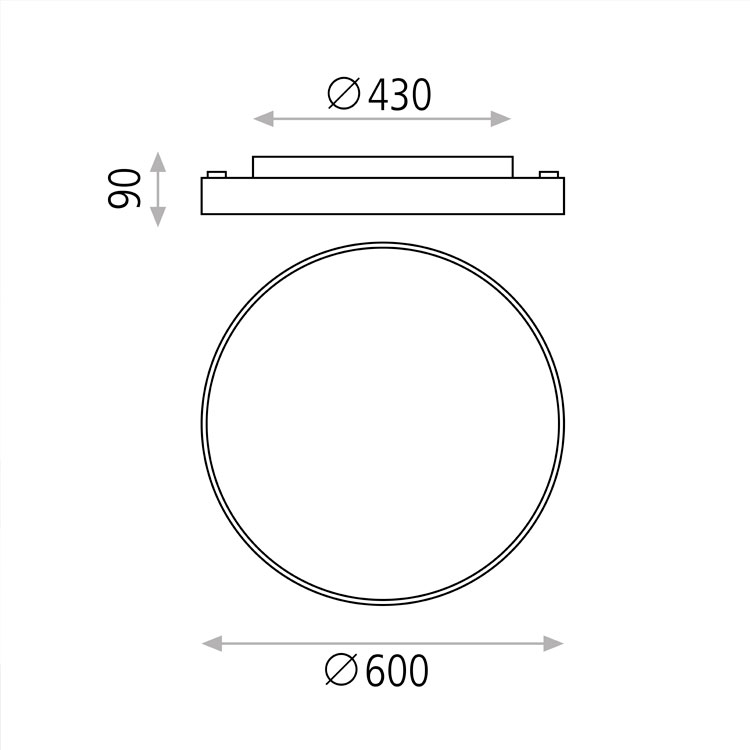 Plafón Blanco Texturizado 60W+8W 3000K Lisboa